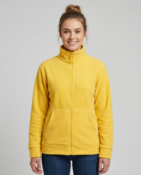 Kanguru Cepli Sarı Polar Mont - Unisex urun gorseli