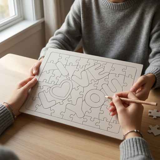 A-4 51 Parça I love you Puzzle Yatay ve dikey Ayaklı  kucuk onizleme