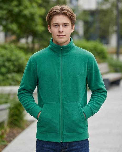 Kanguru Cepli Yeşil Polar Mont - Unisex urun gorseli