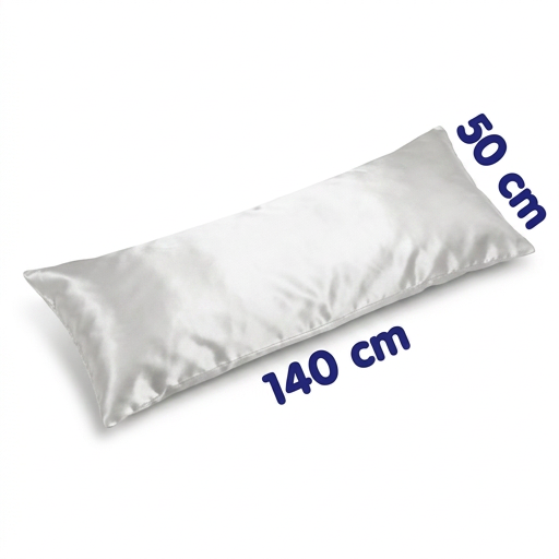 BİR YASTIKTA KOCAYIN YASTIĞI Beyaz Yastık Saten (Düz UZUN) 140cm x 50cm dikdörtgen urun gorseli