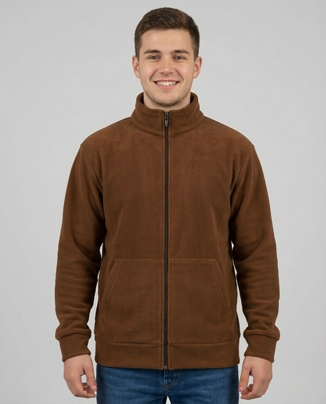 Kanguru Cepli Kahverengi Polar Mont - Unisex urun gorseli